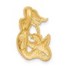 Black Bow Jewelry 14k Yellow Gold Diamond Cut Mermaid with Sea Star Pendant - 3 of 4