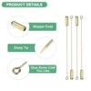 Unique Bargains DIY Clothing Accessories Suit Copper Long Needle Brooch Stick Pins Stopper Ends Flat Head - 2 of 4