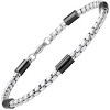 Steeltime Men's two tone stainless steel bar & box chain bracelet. Color Option: Black, Gold - 2 of 4