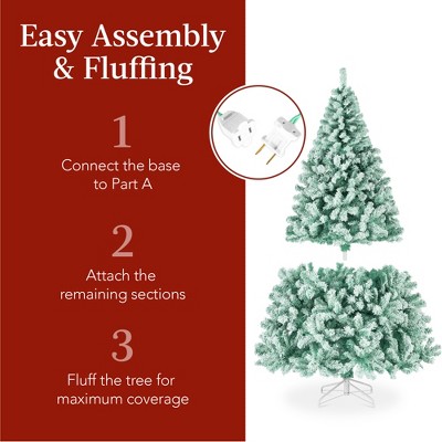 4.5ft White Flocked Fir Christmas Tree with Warm Lights