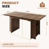 Garvee Dining Table for 6, 63 Inch Solid Wood Rustic Rectangle Kitchen Table with 4 Storage Shelves - 3 of 4