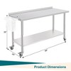 60X24x35 Inch Stainless Steel Work Table with Double Shelf, Heavy Duty Prep Station for Kitchen Restaurant or Garage Storage - 2 of 4