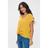 WEST K Women's Leah V Neck Short Dolman Sleeve Front Knob Blouse - 2 of 4