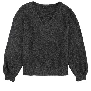 I.N.C International Concepts Womens Criss-Cross Front Pullover Sweater, Grey, Medium - 1 of 1