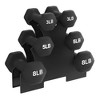 BalanceFrom Fitness 32 Pound Neoprene Coated Cast Iron Dumbbell Exercise Workout Set with Stand, 3 Pairs of 3, 5, and 8 Pound Weights, Black - 2 of 4