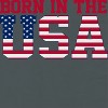 Rerun Island Women's Born In The Usa Flag Logo Black Americana 4Th Of July Short Sleeve Graphic Cotton T-Shirt - 2 of 4