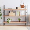 vidaXL Wall Shelf Light Brown 55.1 in.x19.7 in.x(0.8 in.-1.6 in.) Treated Solid Wood Oak - 3 of 4
