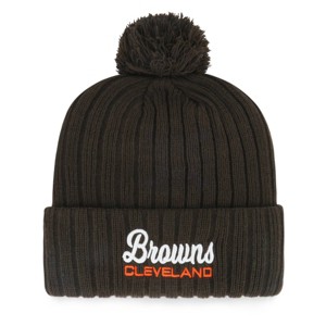 NFL Cleveland Browns Women's Flourish Knit Beanie: Sports Team Logo, Midweight Fabric - 1 of 2