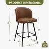 NEWLAYOUT Swivel Counter Height Bar Stools Set of 4, Modern Upholstered Barstool for Kitchen - 4 of 4