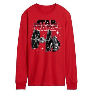 Men's - Star Wars - Tie Fighter And Pilot Long Sleeve Graphic T-Shirt - 1 of 2