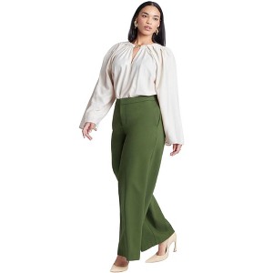 ELOQUII Petite The Ultimate Stretch Wide Leg Pant - 1 of 4