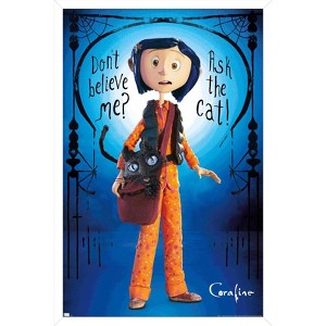 Trends International Coraline - Coraline And The Cat Framed Wall Poster Prints - 1 of 4