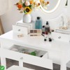 Vanity Table & Vanity Benches Girls Women Vanity Desk with Oval Mirror& Lights 3 Colors Lighting Modes - 4 of 4