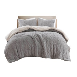 Aimee Waffle Knit  Comforter Set - 1 of 4