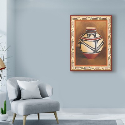 Southwest Pottery Abstract Canvas Art in Brown and Tan