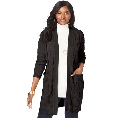 Jessica London Women's Plus Size Cable Duster Sweater