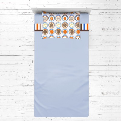 Bacati - Mod Sports Blue Orange Beige Chocolate 3 pc Toddler Sheet Set