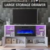 AMERLIFE 68" High Gloss Fireplace TV Stand with 40" Fireplace with LED Lights for TVs up to 78" - 4 of 4