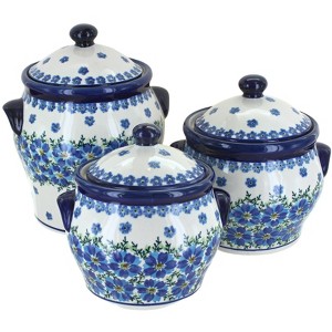 Blue Rose Polish Pottery 1300 Zaklady Canister Set - 1 of 2
