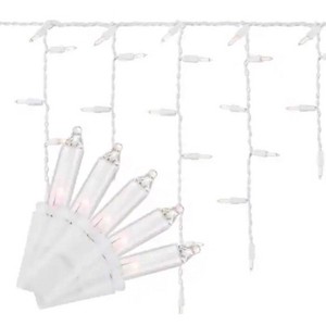 Celebrations Icicle Christmas Lights, Platinum LED T5 Warm White 100 ct - 9.5 ft. - 1 of 3