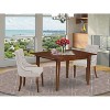 HomeStock 3-Piece Mahogany Finish Rectangular Solid Wood Top with Butterfly Leaf Dining Table Set - 2 of 4