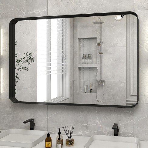 Homlux Rectangular Decorative Wall Mirror With Rounded Corners Bathroom ...