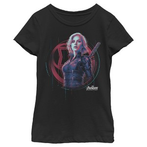 Girl's Marvel Avengers: Infinity War Black Widow Icon Tech T-Shirt - 1 of 3