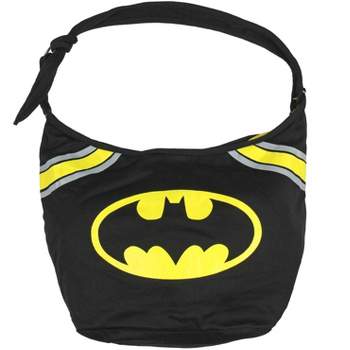 DC Comics Classic Batman Logo Junior's Hobo Bag Shoulder Purse Black