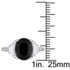 EVERLY JEWELRY | Sterling Silver 0.024 CT TW Diamond And 4 3/8 CT TGW Black Sapphire Created White Sapphire Fashion Ring - 4 of 4