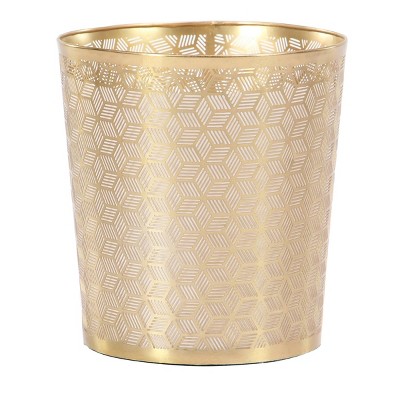 Small Glam Metal Waste Bin Gold - CosmoLiving by Cosmopolitan