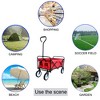 SKRAN Folding Collapsible Utility Heavy Duty Beach Wagon,150 lbs Capacity Outdoor Grocery Portable Wagon Cart with Handle for Camping,Outdoor, - 4 of 4