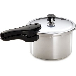 Presto Aluminum Pressure Cooker for Quick Flavorful Meals with Cover Lock Indicator Cooking Rack and Helper Hand, Heavy Gauge Aluminum, 4 Quart - 1 of 4