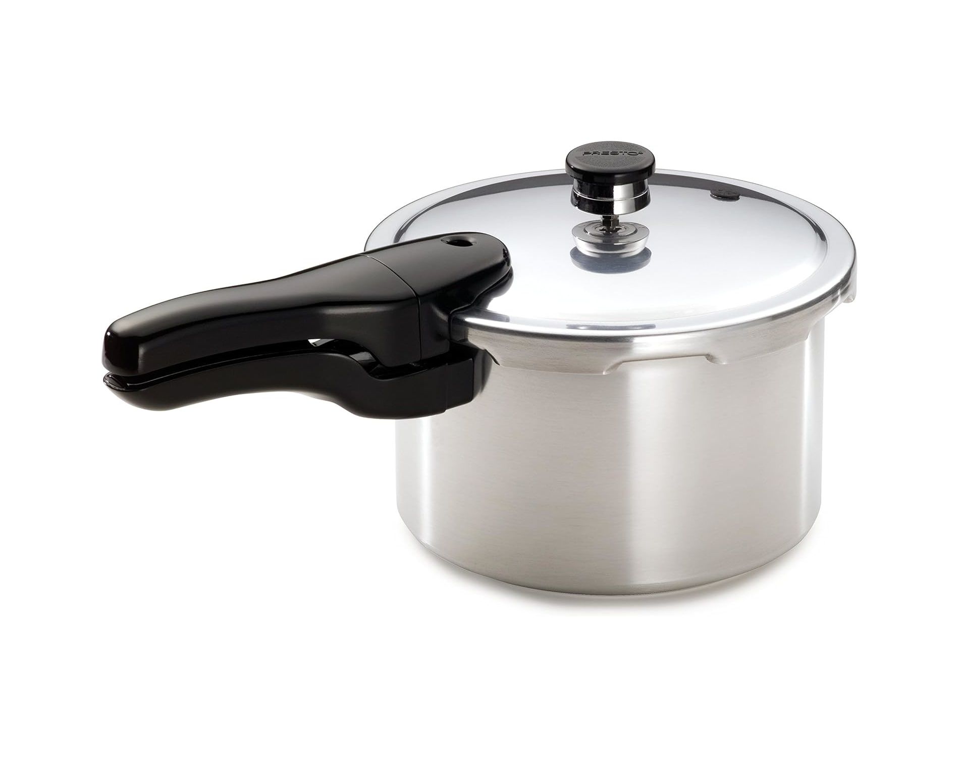 Presto Aluminum Pressure Cooker for Quick Flavorful Meals with Cover Lock Indicator Cooking Rack and Helper Hand, Heavy Gauge Aluminum, 4 Quart