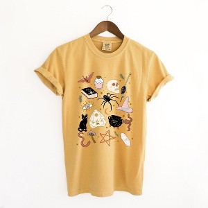 Simply Sage Market Women's Halloween Doodles Short Sleeve Garment Dyed Tee - 1 of 4