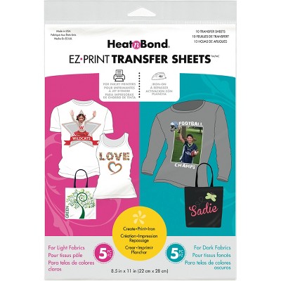 2pk 10 Sheets/pack White & Dark T-shirt Transfers Bundle For