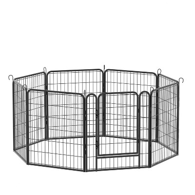 FURNIinspire Pet Crates and Houses, Square, Rectangle Exercise Pet Playpen for Dogs, Black, 32.67"*27.95"*4.33"