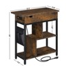 End Table with Charging Station, Flip Top Side Table with USB Ports and Outlets, Bedside Table with Storage Shelft - 3 of 4