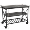 Aheaplus 3-Tier Kitchen Island Cart with Wheels, Kitchen Storage Shelves with Lockable Casters - 4 of 4
