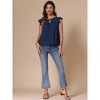 INSPIRE CHIC Women's Casual Summer Dressy V Neck Ruffle Short Sleeve Blouses - 4 of 4