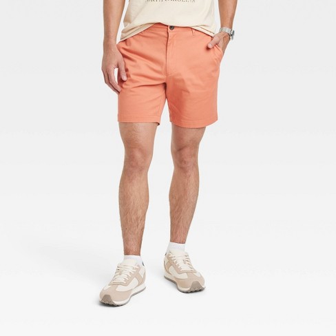 Men's Every Wear 7 Slim Fit Flat Front Chino Shorts - Goodfellow & Co™  Apricot Orange 30