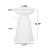Maggift Patio End Tables Accent Side End Table for Outdoor and Indoor, Garden, Backyard Use, Special Design, White, 15"*15"*20.75" - 3 of 4