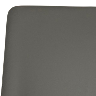 Transitional Gray Leather and Metal Bar Stool with Footrest