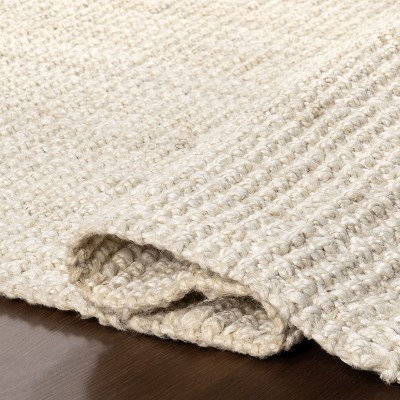 Handwoven Off-White Chunky Jute 2' 6" x 6' Runner Rug