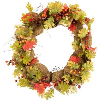 Northlight Berries and Pinecones Artificial Fall Harvest Twig Wreath, 18-Inch, Unlit