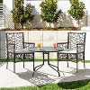 ADILE Set of 2 Outdoor Dining Chairs with Acacia Wood Armrests and Soft Cushions - 2 of 3