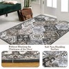 Vintage Area Rugs Washable Floral print Floor Cover, Non-Slip Oriental Accent Carpet, Foldable Low Pile Indoor Mat for Kitchen, Bedroom, Living Room - 2 of 4