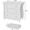 3-Drawer Dresser - Tall Boho Dresser with Curved Legs and Rattan Accents, for Living Room, Bedroom, White - 2 of 4