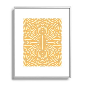 Little Dean Yellow mustard boho stripe Metal Framed Art Print - Deny Desings - 1 of 3