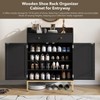 4-Tier Shoe Storage Cabinet, Metal Legs & Adjustable Shelves, Wooden Shoe Rack Organizer - 3 of 4