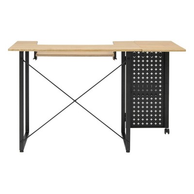 Pivot Sewing Table with Swingout Storage Panel and Adjustable Platform